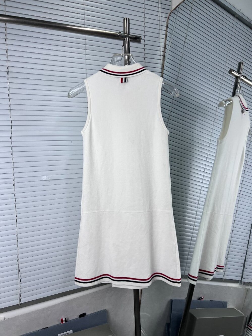 Thom Browne Stripe Pleated Tennis Mini Dress - Picture 3 of 11